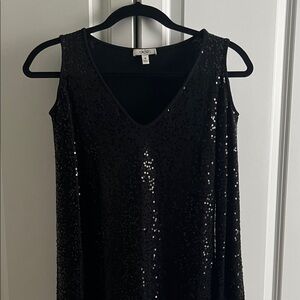 Black sequin long sleeve top